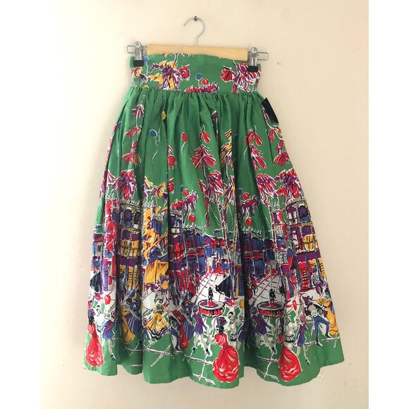 NWT Trashy Diva vintage repro full rare French Quarter print skirt - Picture 6 of 9